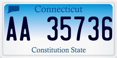 CT license plate AA35736