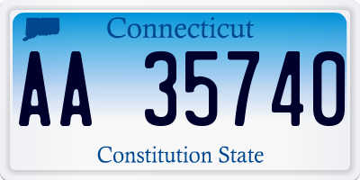 CT license plate AA35740