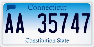 CT license plate AA35747