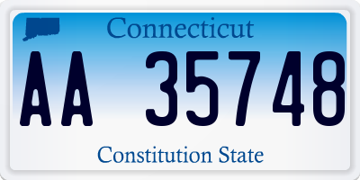 CT license plate AA35748