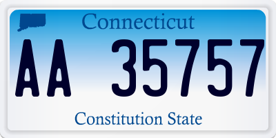 CT license plate AA35757