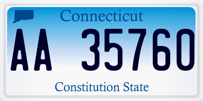 CT license plate AA35760