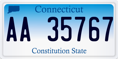 CT license plate AA35767