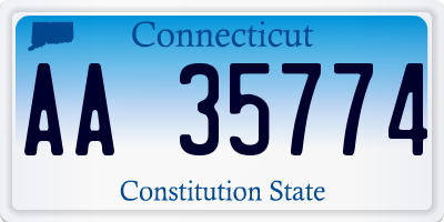 CT license plate AA35774