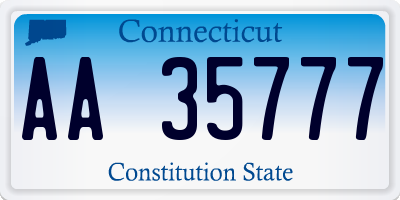 CT license plate AA35777