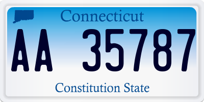 CT license plate AA35787