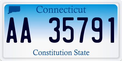 CT license plate AA35791