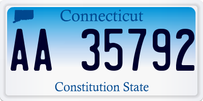 CT license plate AA35792