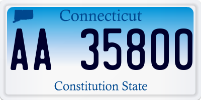 CT license plate AA35800