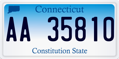 CT license plate AA35810
