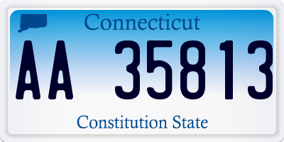 CT license plate AA35813