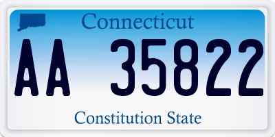 CT license plate AA35822