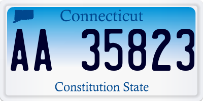 CT license plate AA35823