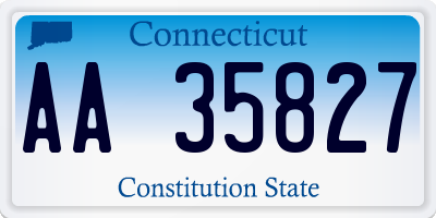 CT license plate AA35827
