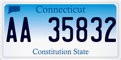 CT license plate AA35832