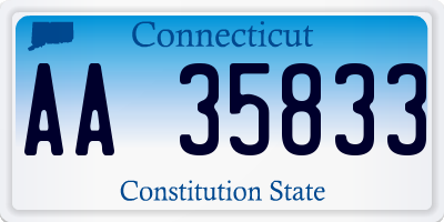 CT license plate AA35833
