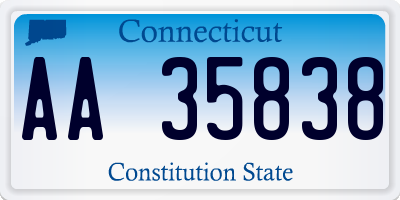CT license plate AA35838