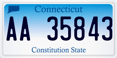 CT license plate AA35843