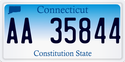 CT license plate AA35844