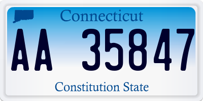 CT license plate AA35847