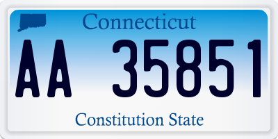 CT license plate AA35851