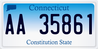 CT license plate AA35861