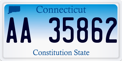 CT license plate AA35862