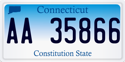 CT license plate AA35866