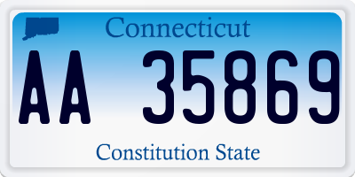 CT license plate AA35869