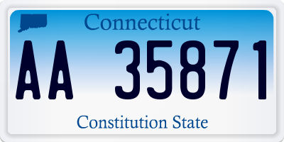CT license plate AA35871