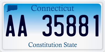 CT license plate AA35881