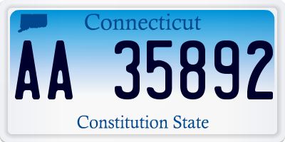 CT license plate AA35892