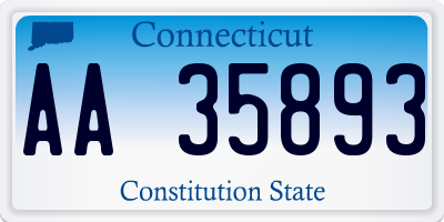CT license plate AA35893