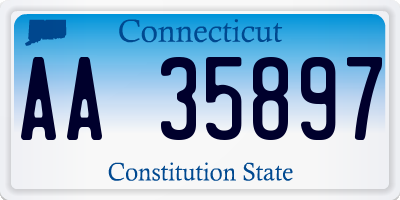 CT license plate AA35897