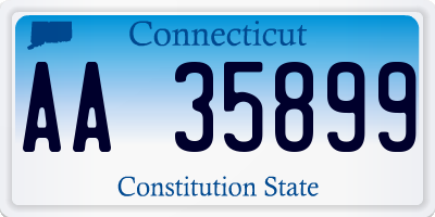 CT license plate AA35899