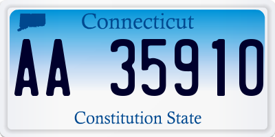 CT license plate AA35910