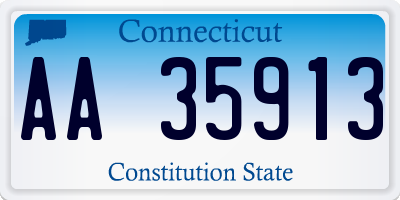 CT license plate AA35913