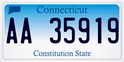 CT license plate AA35919
