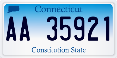 CT license plate AA35921