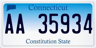 CT license plate AA35934