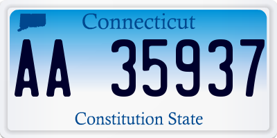 CT license plate AA35937