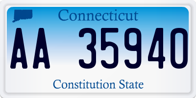 CT license plate AA35940