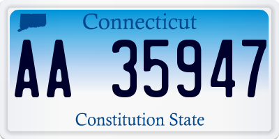 CT license plate AA35947