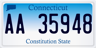 CT license plate AA35948