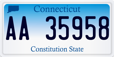 CT license plate AA35958