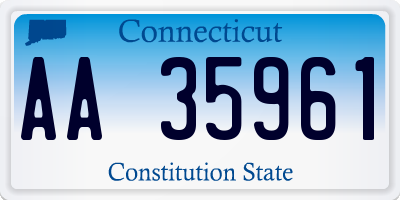 CT license plate AA35961