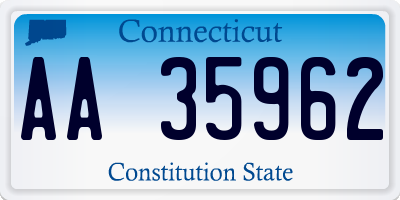 CT license plate AA35962