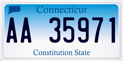 CT license plate AA35971