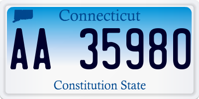 CT license plate AA35980