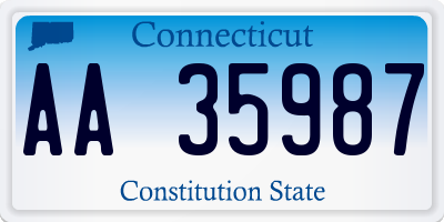 CT license plate AA35987